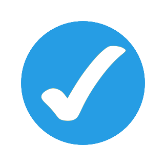 blue checkmark