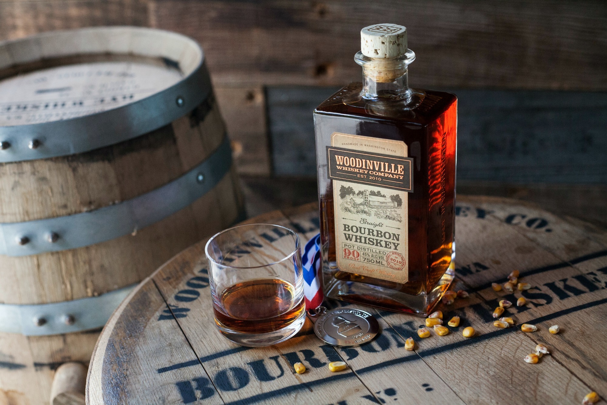 Woodinville Flagship Bourbon Corn on Barrel Woodinville Bourbon